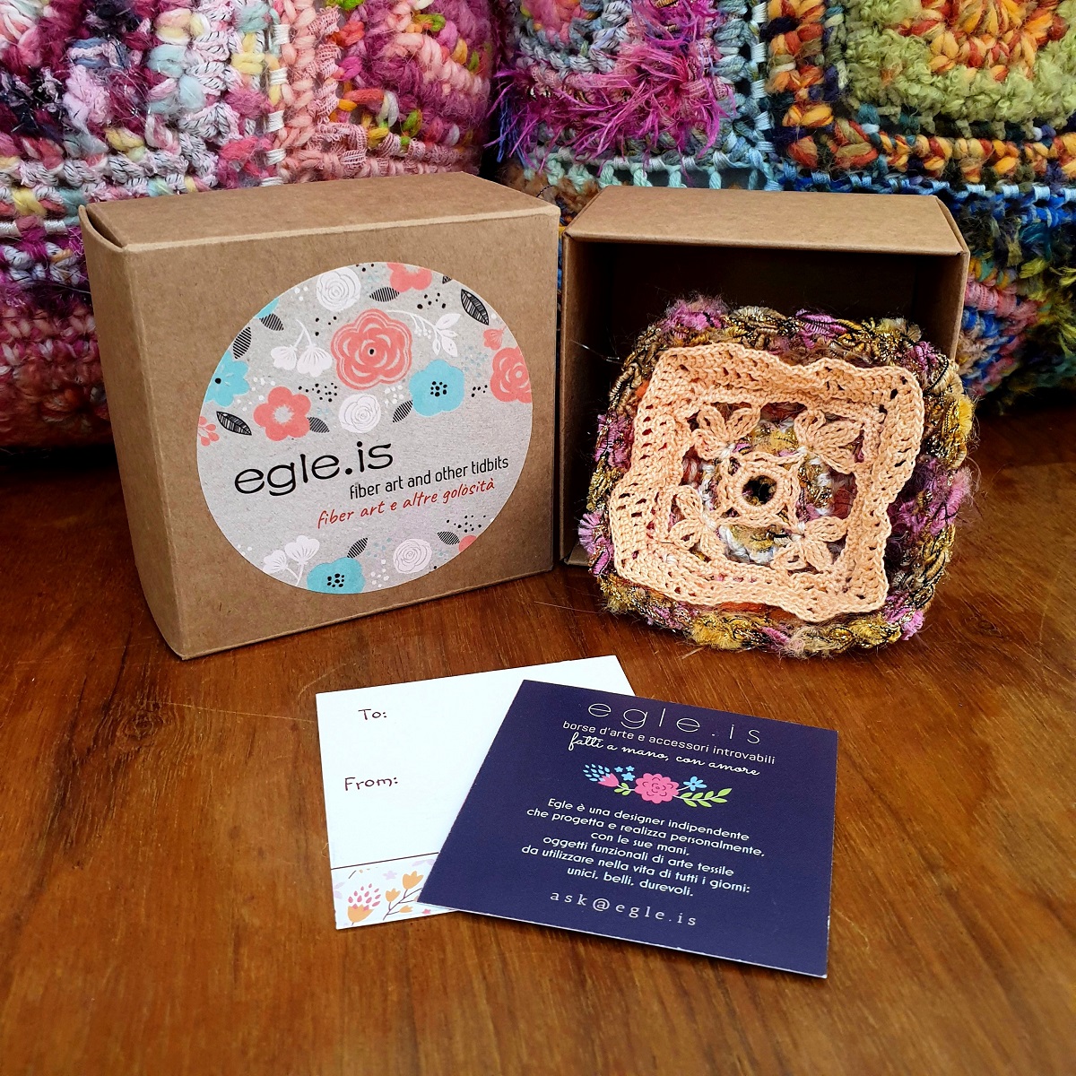 Abstract Flower #1 Fiber Art Brooch - Fiore Astratto #1 spilla fiber art