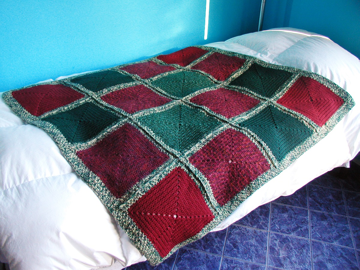 HeavyDuty Afghan Blanket in Dark Colors - Coperta arredo multicolor "Strapazzami e Spupazzami"