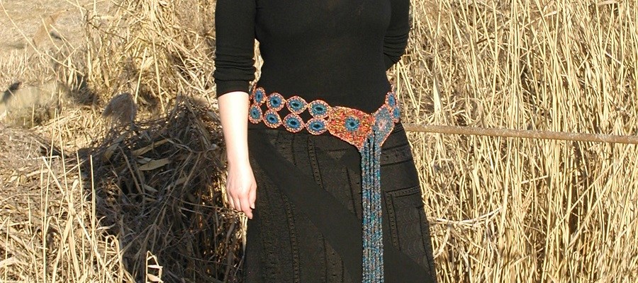 Tea in the Desert Sash Belt with Murano Glass Beads – Cintura a fascia con perle in vetro di Murano “Tè nel Deserto”