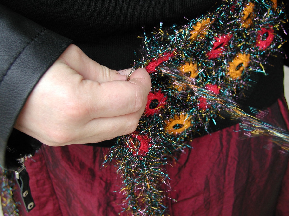 Discotheque Sparkling Sash Belt with Murano Glass Beads - Cintura a fascia scintillante con perle in vetro di Murano "Discothèque"