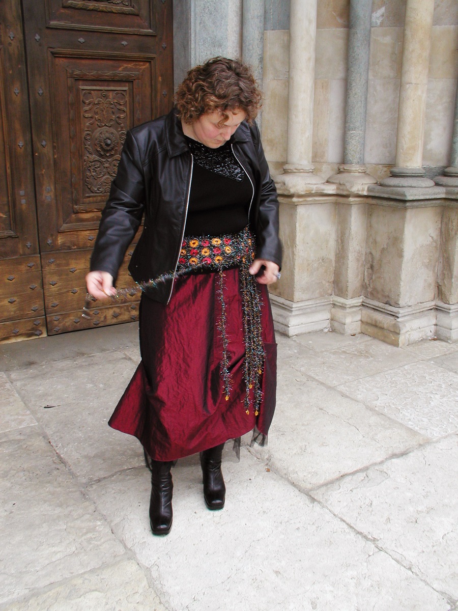 Discotheque Sparkling Sash Belt with Murano Glass Beads - Cintura a fascia scintillante con perle in vetro di Murano "Discothèque"