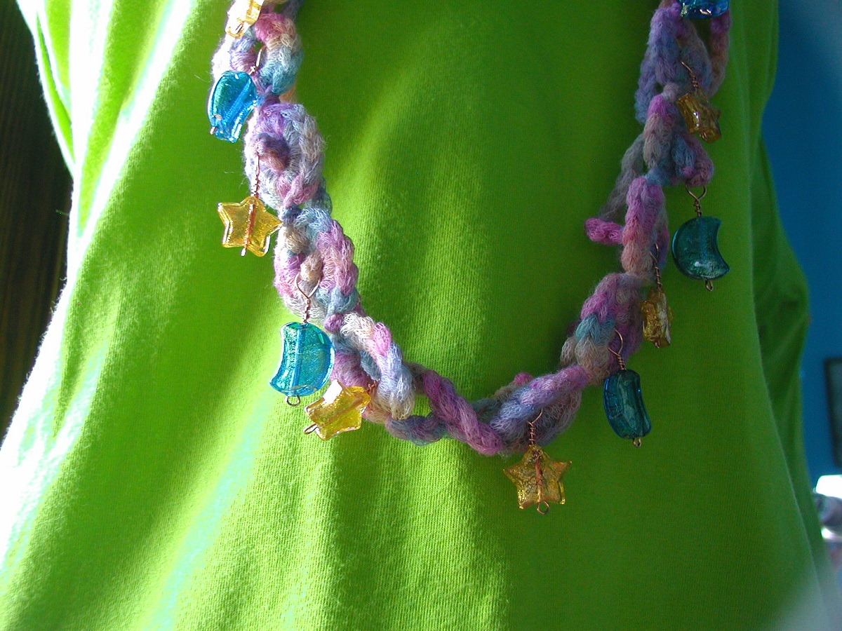 KoSmos Belt-and-Necklace with Murano glass beads - Cintura-collana con perle in vetro di Murano "KoSmos"