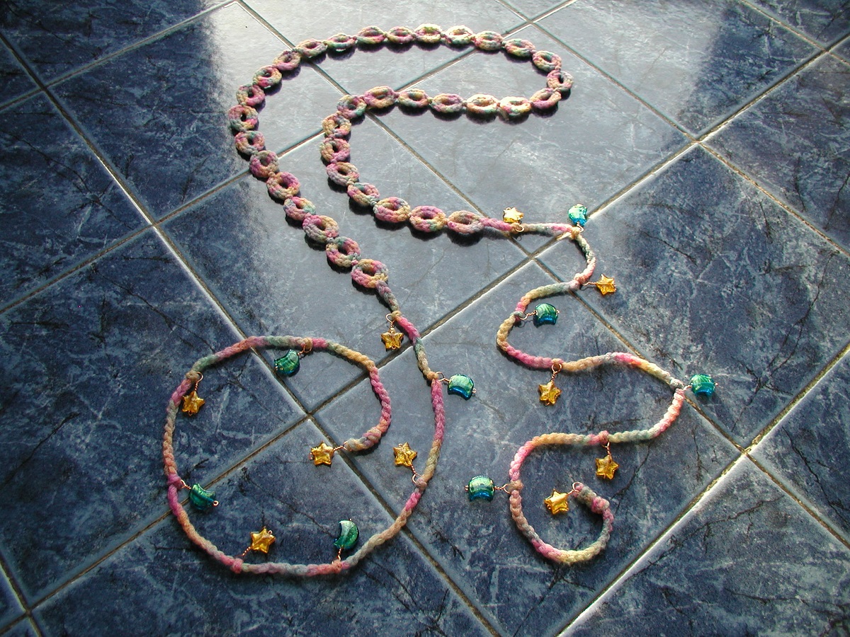 KoSmos Belt-and-Necklace with Murano glass beads - Cintura-collana con perle in vetro di Murano "KoSmos"