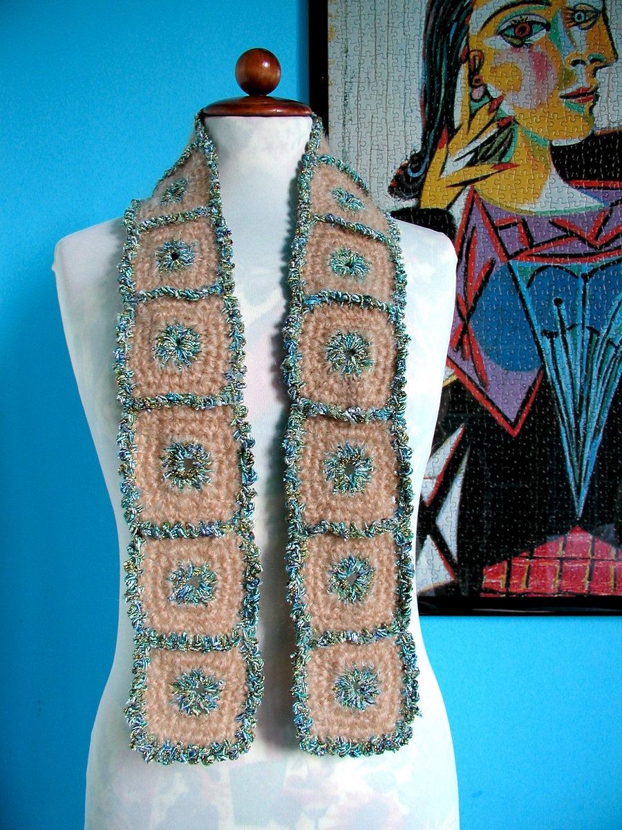 BlueSquared Tie Scarf - Sciarpa cravatta "Cornici Azzurre"