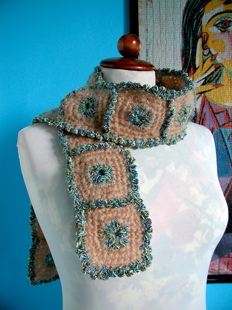 BlueSquared Tie Scarf - Sciarpa cravatta "Cornici Azzurre"