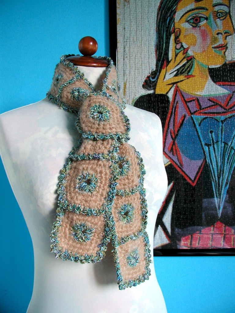 BlueSquared Tie Scarf - Sciarpa cravatta "Cornici Azzurre"