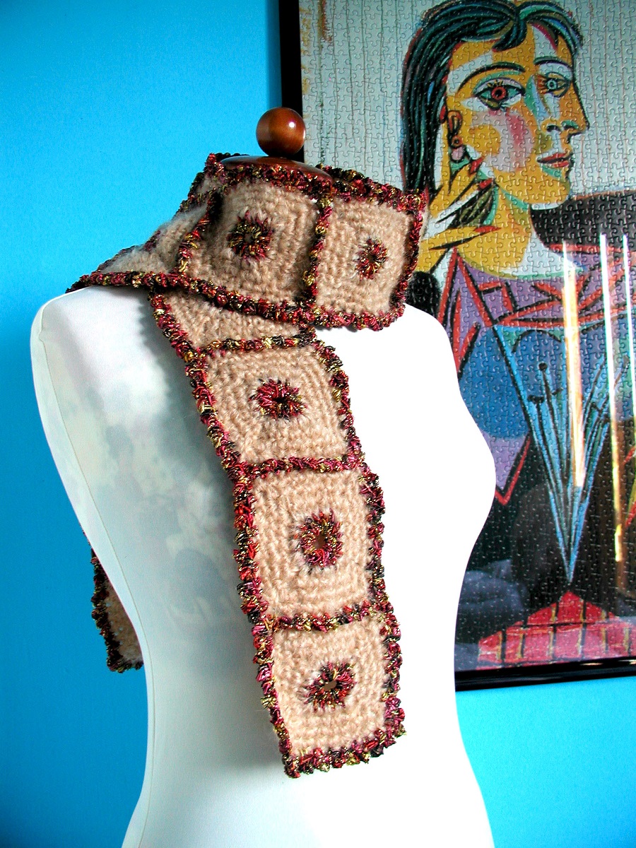 RedSquared Tie Scarf - Sciarpa cravatta "Cornici Rosse"