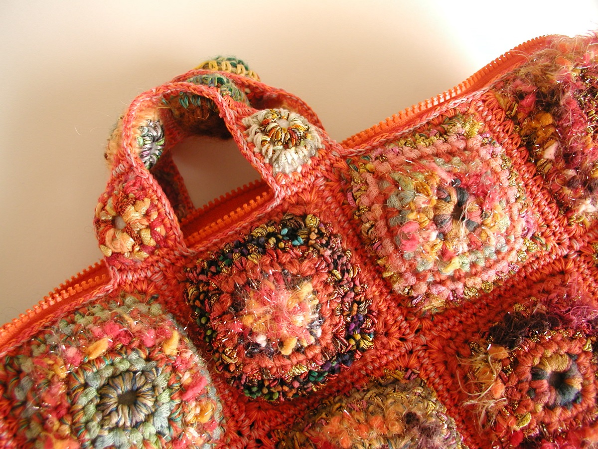 Soft Briefcase Multicolor in Orange - Borsa cartella morbida arancione multicolor