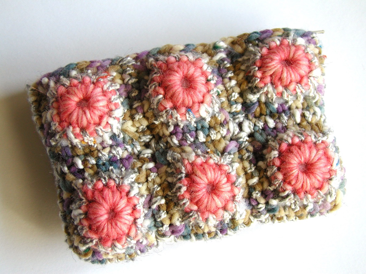 Coin Purse in Pink and Earthy Colors - Borsellino rosa e colori della terra