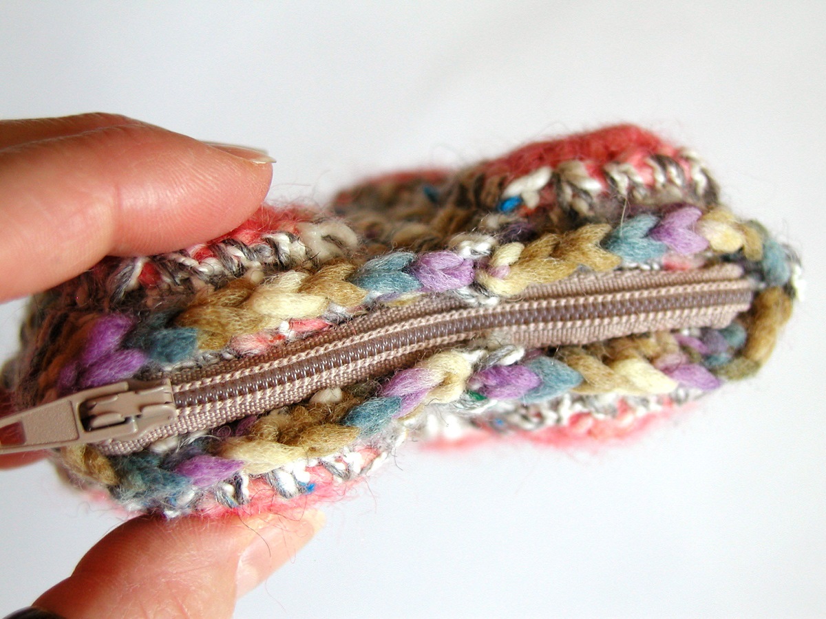 Coin Pouch in Pink and Earthy Colors - Portamonete rosa e colori della terra