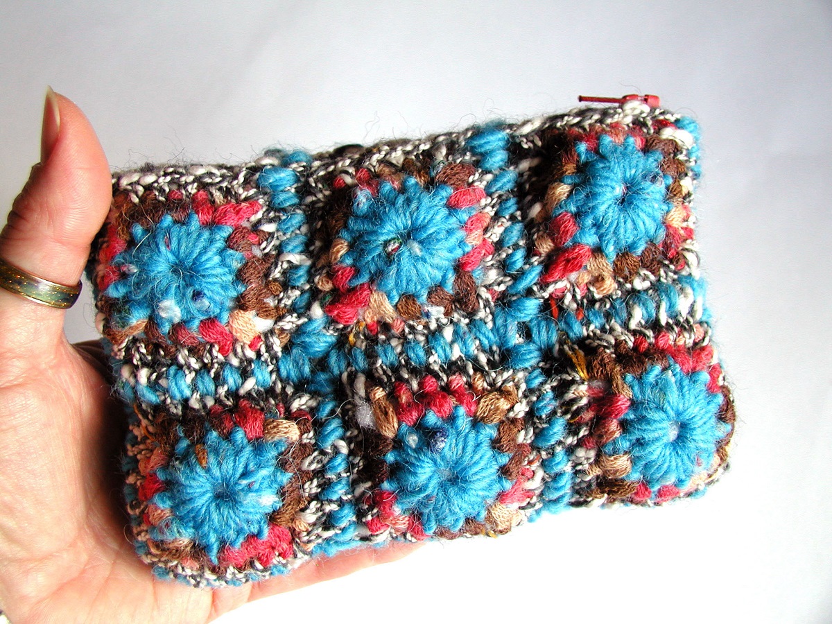 Coin Purse Turquoise, Red and Chocolate - Borsellino multicolor turchese, rosso e cioccolato