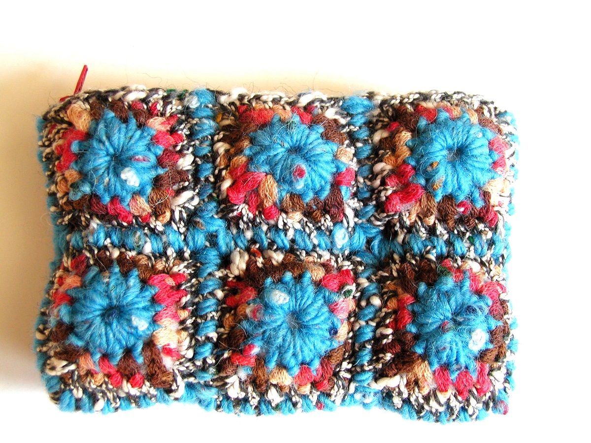 Coin Purse Turquoise, Red and Chocolate - Borsellino multicolor turchese, rosso e cioccolato