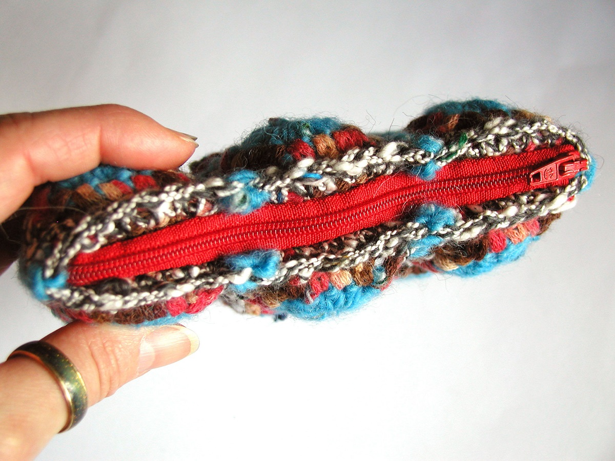 Coin Purse Turquoise, Red and Chocolate - Borsellino multicolor turchese, rosso e cioccolato