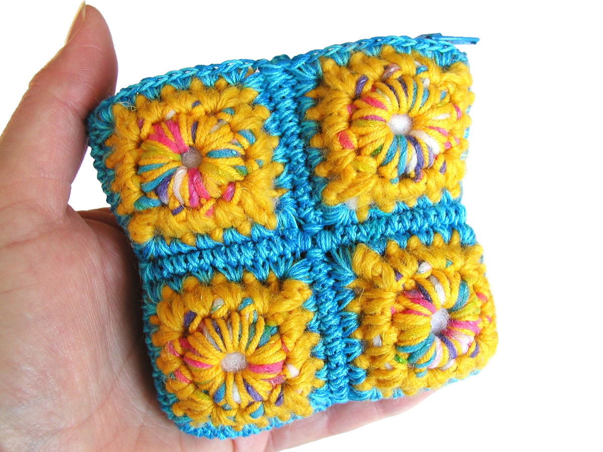 Coin Pouch Neon Yellow and Turquoise - Portamonete fluo giallo e turchese