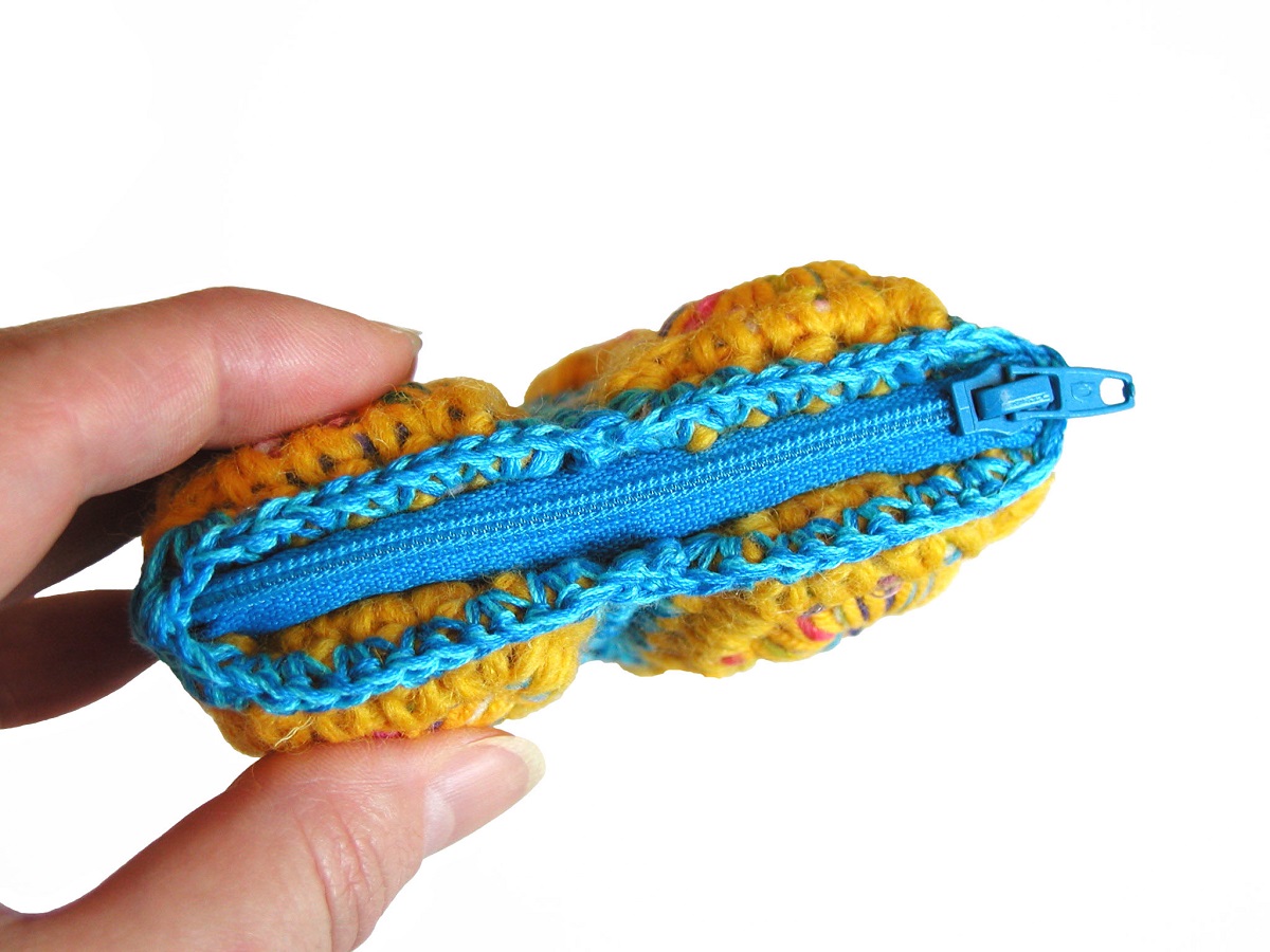 Coin Pouch Neon Yellow and Turquoise - Portamonete fluo giallo e turchese