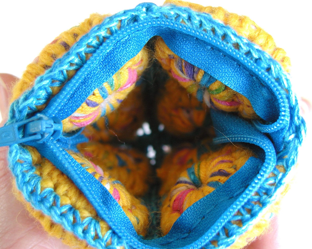 Coin Pouch Neon Yellow and Turquoise - Portamonete fluo giallo e turchese