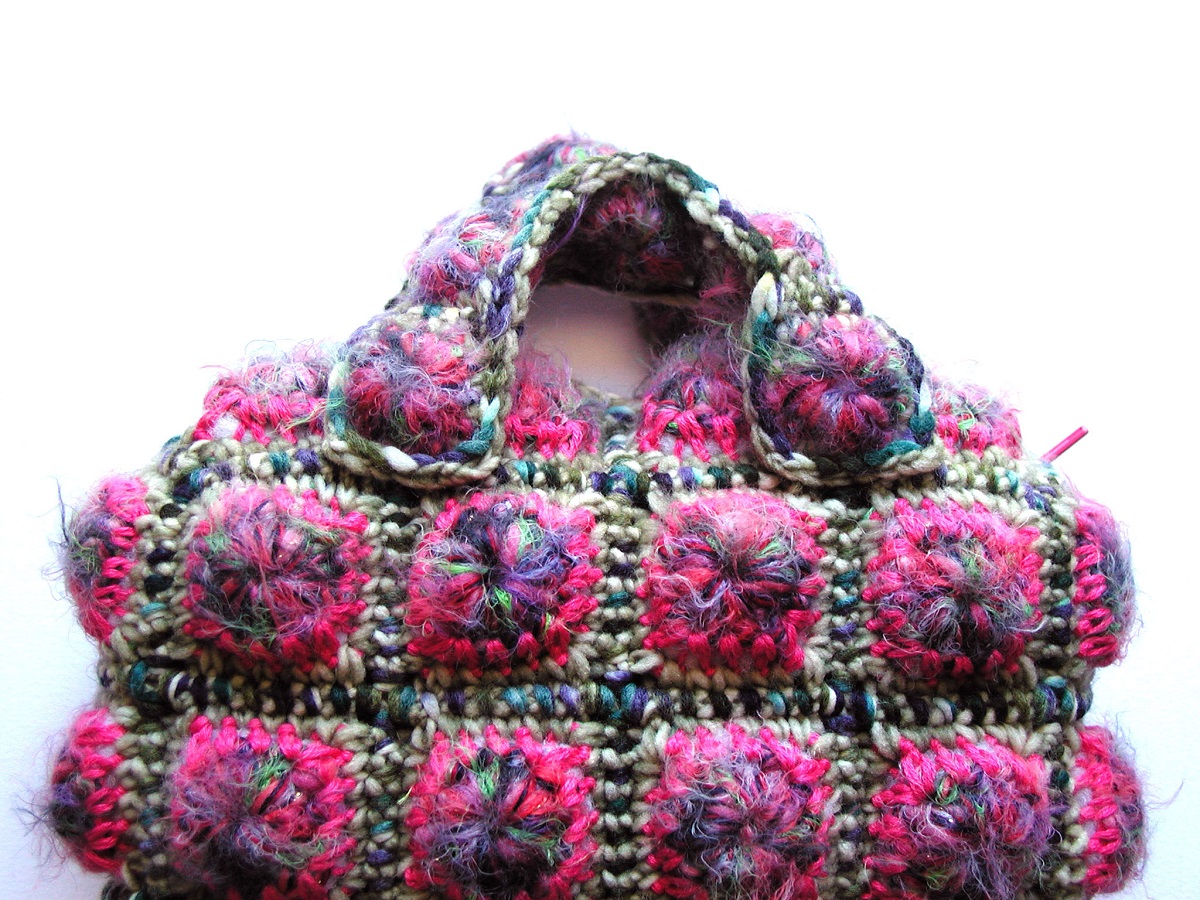 Deborah Mini Bag in Fuchsia, Blue and Lichen Green - Deborah mini borsa in fucsia, blu e verde lichene