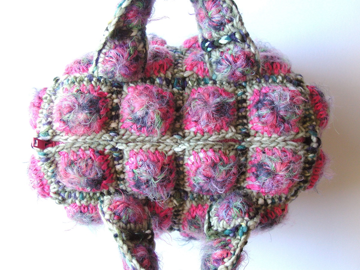 Deborah Mini Bag in Fuchsia, Blue and Lichen Green - Deborah mini borsa in fucsia, blu e verde lichene