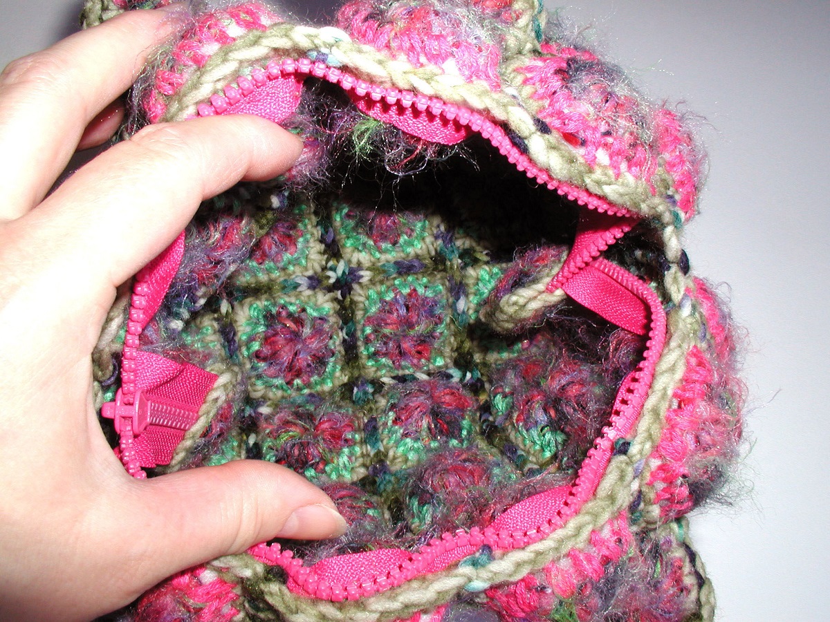 Deborah Mini Bag in Fuchsia, Blue and Lichen Green - Deborah mini borsa in fucsia, blu e verde lichene