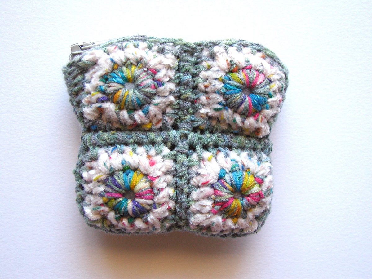 Multicolor Coin Pouch in White and Green - Portamonete multicolor in bianco e verde