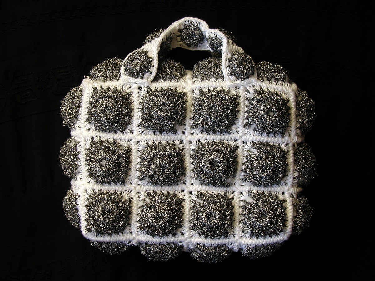 Dabria Mini Bag in Silver and B/W - Mini borsa argento e B/N “Dabria”