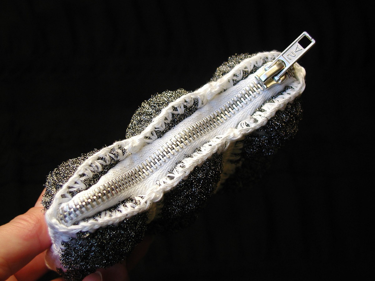 Coin Purse in Silver and B/W - Borsellino argento e B/N