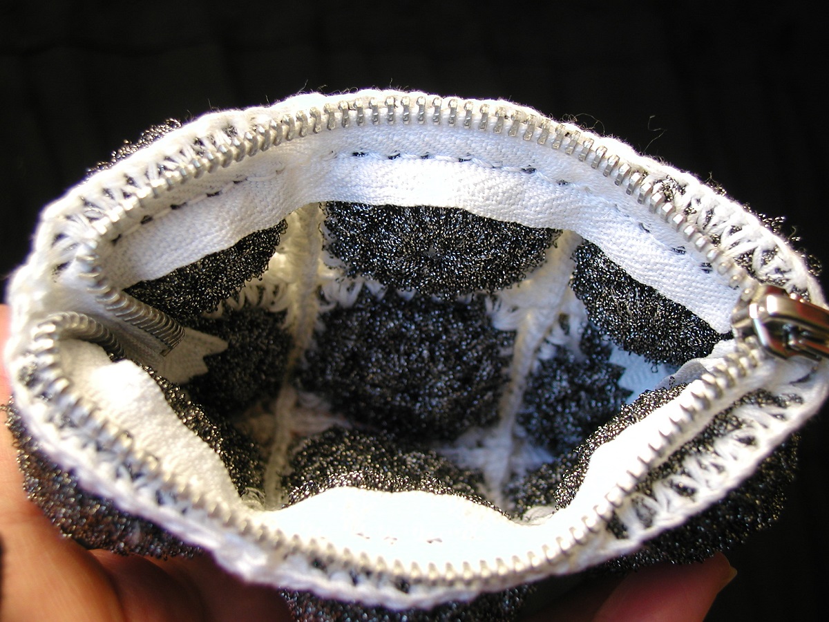 Coin Purse in Silver and B/W - Borsellino argento e B/N