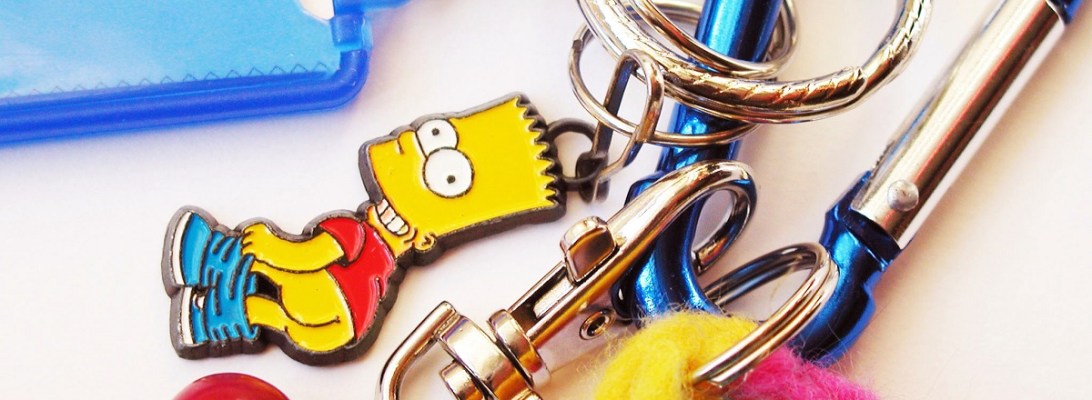 Bart Simpson Mooning Carabiner Keychain - Bart Mostraculo portachiavi a moschettone