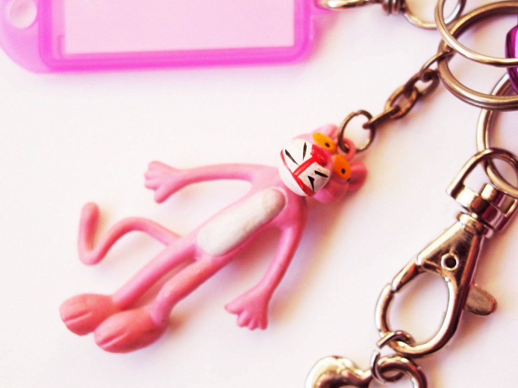 Pink Panther Carabiner Keychain - Pantera Rosa portachiavi a moschettone
