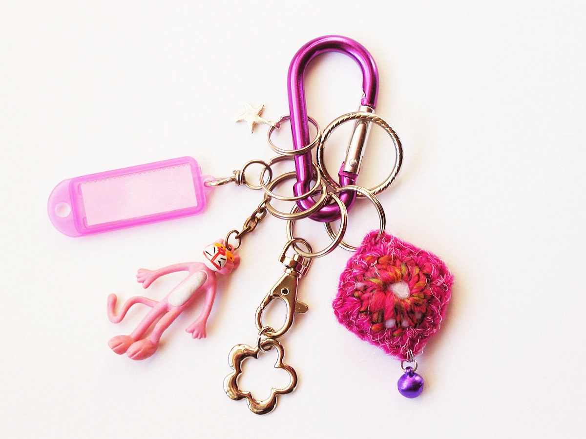Pink Panther Carabiner Keychain - Pantera Rosa portachiavi a moschettone