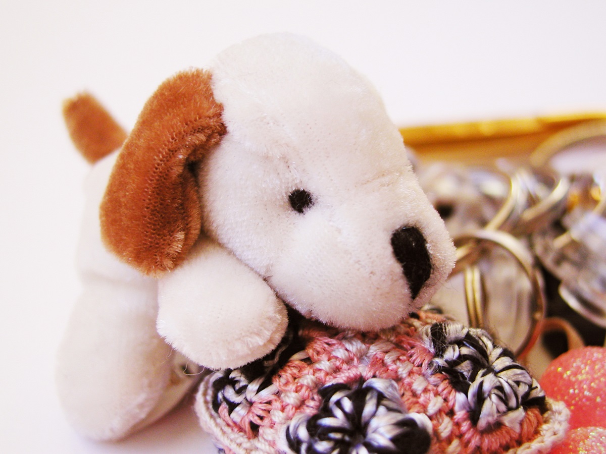 White Doggie RRR Whimsical Keychain - Cagnolino Bianco portachiavi fantasia RRR