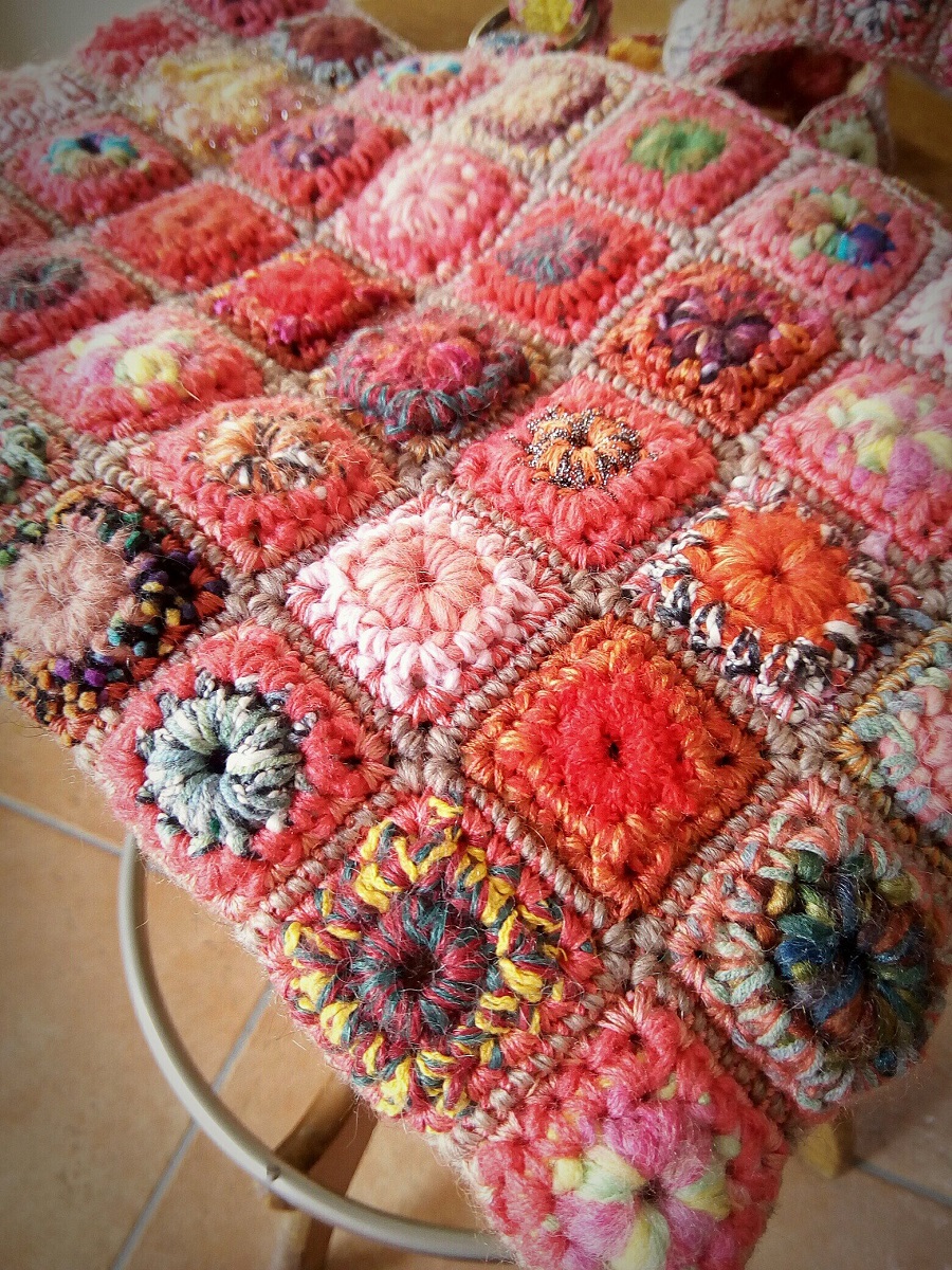 Hortensia Fiber Art Tote Bag - Borsa tote fiber art “Ortensia”