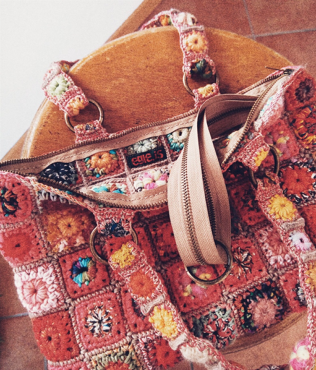 Hortensia Fiber Art Tote Bag - Borsa tote fiber art “Ortensia”