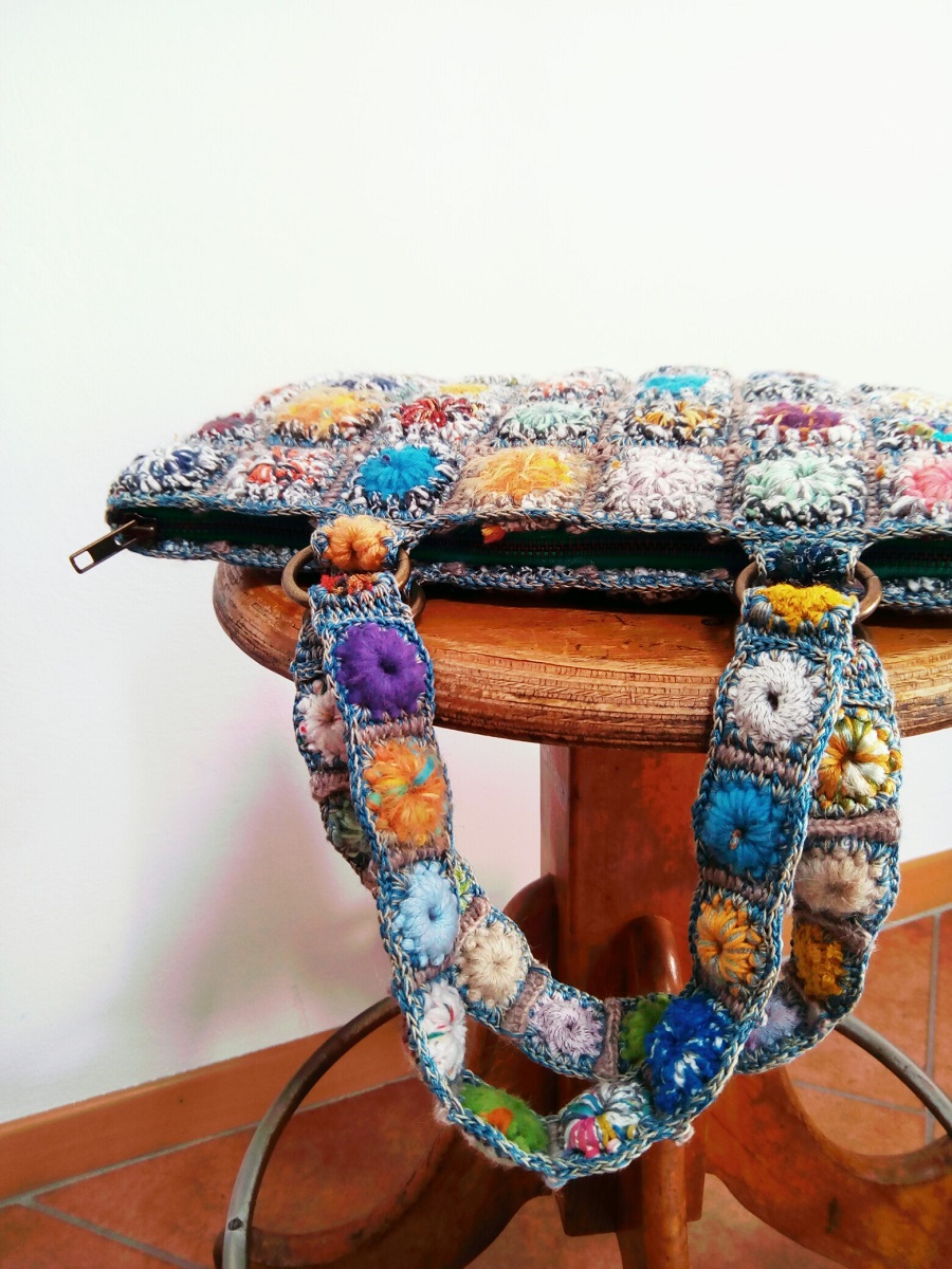 Orchid Fiber Art Tote Bag - Borsa tote fiber art “Orchidea”