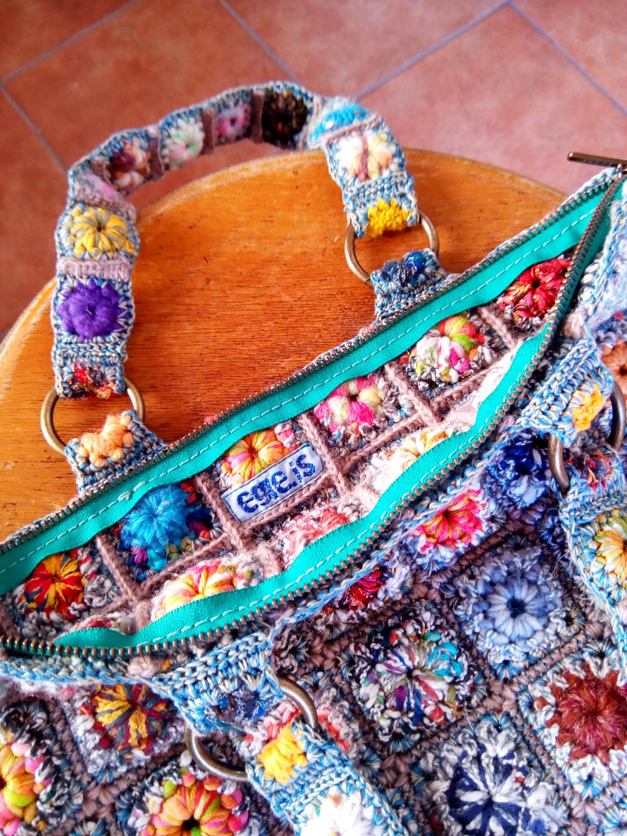 Orchid Fiber Art Tote Bag - Borsa tote fiber art “Orchidea”