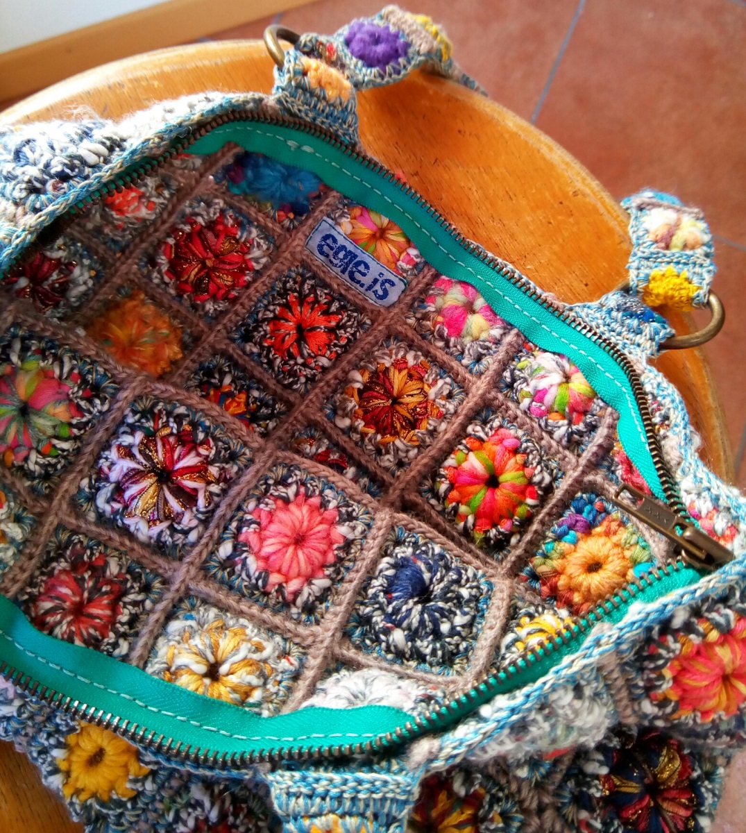 Orchid Fiber Art Tote Bag - Borsa tote fiber art “Orchidea”