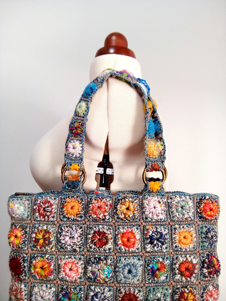 Orchid Fiber Art Tote Bag - Borsa tote fiber art “Orchidea”