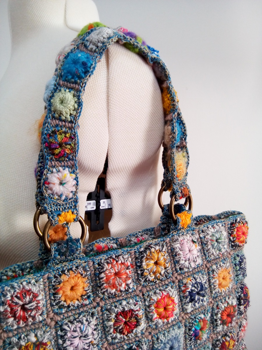 Orchid Fiber Art Tote Bag - Borsa tote fiber art “Orchidea”