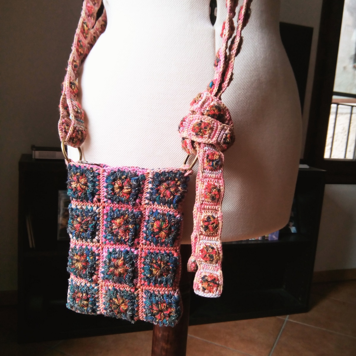 Claudia Fiber Art Crossbody Bag - Tracollina fiber art “Claudia”