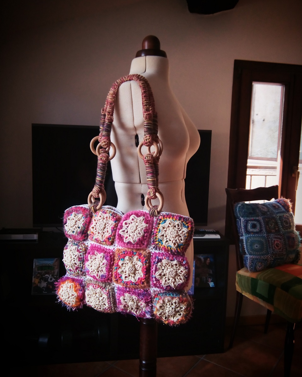 Nephthys Fiber Art Tote Bag - Nefti borsa tote fiber art