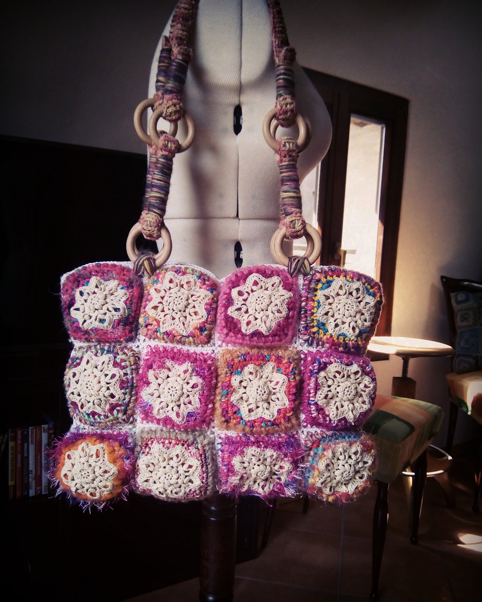 Nephthys Fiber Art Tote Bag - Nefti borsa tote fiber art