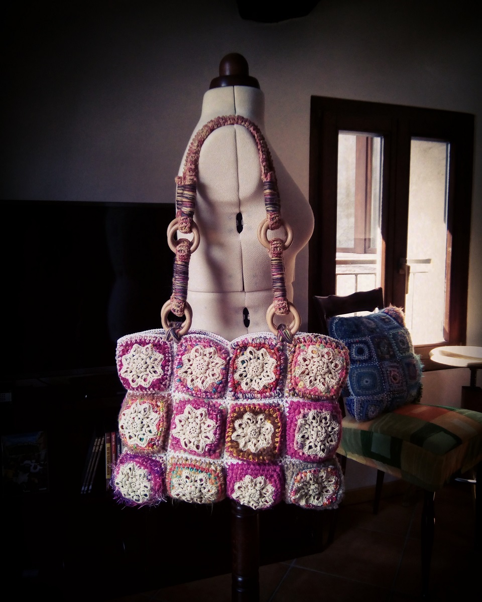 Nephthys Fiber Art Tote Bag - Nefti borsa tote fiber art