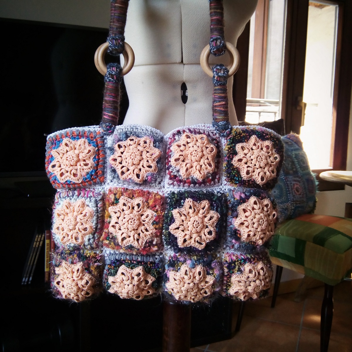 Serket Fiber Art Tote Bag - Selkis borsa tote fiber art