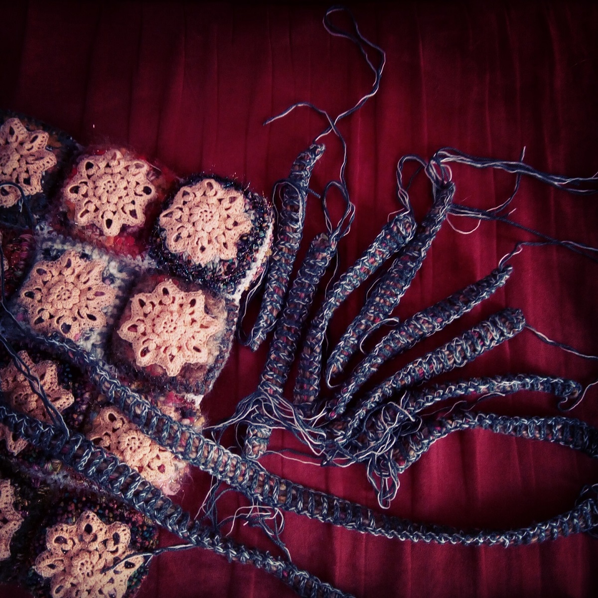 Serket Fiber Art Tote Bag - Selkis borsa tote fiber art